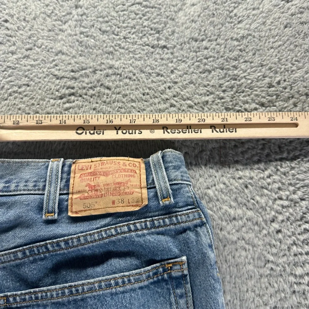 Vintage Levi's 505 Jeans Mens 38x32 Blue Cotton‎ Denim Straight Workwear Faded